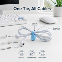 Organisateur de câbles magnétique, attaches en silicone flexibles à fixation rapide pour bureau, attaches magnétiques en silicone