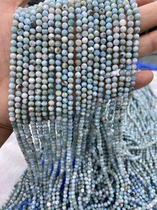 Cuentas de Larimar Naturales - Cuentas Redondas de Piedra Azul Océano de Alta Calidad para la Fabricación de Joyas - Product Image 2