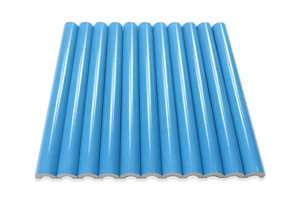 300*300mm bleu ciel 12 ''25*300mm décoration murale à la main brillant cannelé carrelage Art céramique intérieur circulaire Tube mur carrelage - Product Image 5