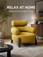 Fauteuil de salon moderne avec appui-tête rembourré, en cuir pleine fleur, pieds en bois de frêne blanc, idéal pour salon, hôtel, salle à manger – Vente directe usine OEM ODM