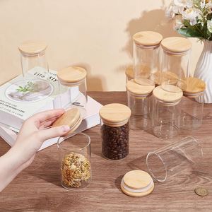 Borosilicate Eco-Friendly Kitchen Food Glass Storage Jars <b>Set</b> with <b>Square</b> Bamboo Lid - Product Image 3