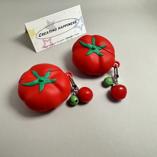For Apple AirPods 1 2 3 4 Pro 2 Case 3D Funny Tomato Silicone Earphone Protective Case Headphone Box With Pendant Cover