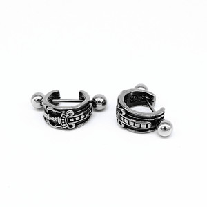 yunnique <b>Stud</b> <b>Earrings</b> Open Design Stainless Steel Geometric Pattern Everyday Wear - Product Image 1