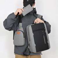 Tas Ransel Kain Oxford 3 in 1 Baru dengan Pengisian Daya USB, Tas Komputer Bisnis Pria Multifungsi, Tas Ransel Kapasitas Besar untuk Mahasiswa