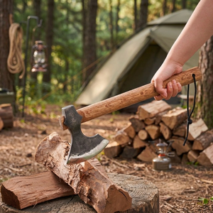 Haches et tomahawks forgés à la main en gros avec manche en bois de frêne et lame en acier au carbone pour le bricolage, le camping en plein air et la survie - Product Image 2