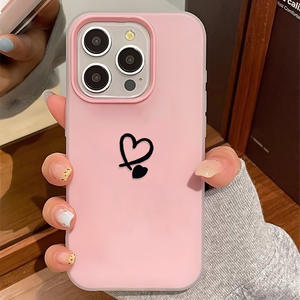 Coque de téléphone minimaliste au design cœur, compatible avec iPhone 17 Pro Max, protection intégrale pour iPhone 16 Pro, 14/15 - Product Image 6