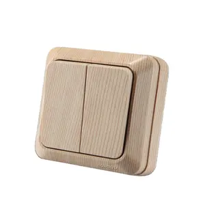 Electrical wooden surface 2gang wall switch sell well in Russia