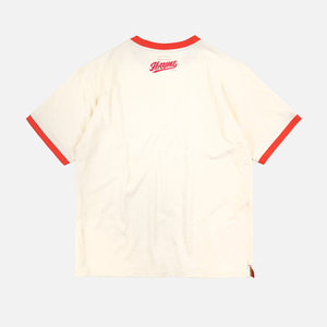T-Shirt Oversize in Cotone Pesante Bicolore Beige con Bordi Contrastanti, Design Esclusivo - Product Image 2