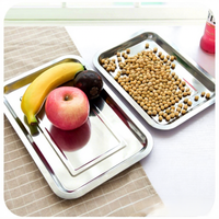 Plateaux carrés modernes minimalistes en acier inoxydable, profonds ou peu profonds, perforés, épaissis, pour la cuisson à la vapeur, le riz, le barbecue, le poisson, à fond plat
