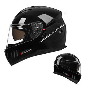 Casco de motocicleta de color sólido para toda la cara, lente antiarañazos, carcasa resistente a impactos para conducción diaria en la calle - Product Image 4