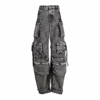 Jeans cargo personnalisés pour femmes, jeans baggy grande taille pour femmes, jeans de haute qualité pour femmes
