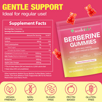Complément alimentaire Acentiallabs, gommes à la berbérine et à la cannelle, soutiennent le système immunitaire, la santé de l'intestin, du cœur et de la digestion, bonbons mous à la berbérine