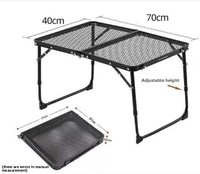 Table de gril portable en aluminium de conception moderne avec chariot de gril inclus et table d'appoint pour la cuisine en plein air Accessoire de barbecue indispensable