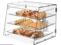 Vitrine à pain, étagère de rangement alimentaire multi-niveaux assemblée, présentoir transparent anti-poussière pour gâteaux et desserts