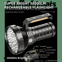 Lampe torche rechargeable LED XHP50 38000 Lumens 32000mAh Type C Torche industrielle