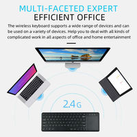 Nuevo Teclado Inalámbrico 2.4G con Panel Táctil, Ajuste de Volumen Ambidiestro, Diseño Ultrafino, 78 Teclas para Laptop/Tablet