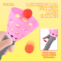 Jeu de lancer et de attraper la balle pour enfants, jouet amusant avec 5 balles élastiques colorées, jouet sportif interactif pour la coordination œil-main