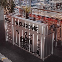 Comptoir en fer personnalisable, durable, industriel, moderne, écologique, pour usage commercial, mobilier de bar, hôtel, salle à manger, maison