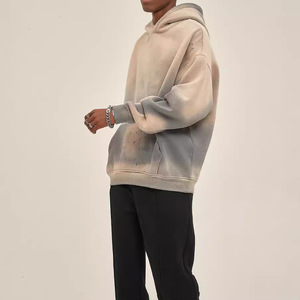 <span class=keywords><strong>Felpa</strong></span> Personalizzata Ricamata <span class=keywords><strong>e</strong></span> Felpe in Bulk per Stampa, Stile Tuta Sportiva con Effetto Stone-Washed Nero Sbiadito per <span class=keywords><strong>Uomo</strong></span> - Product Image 3