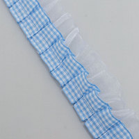 Ruban plissé multicolore en organza à carreaux gingham avec volants pour la confection de robes, vêtements et projets de bricolage (vente en gros)