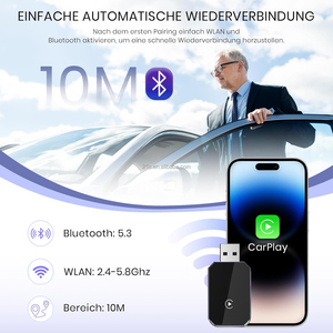 Adaptador Inalámbrico Carplay USB 2025, Dongle Car Play OEM, Precio Económico, Plug and Play 2 en 1, Android Auto para Auto <span class=keywords><strong>Q1F</strong></span>, Oferta Relámpago - Product Image 3