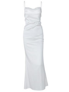 Europa y América 2025 Comercio exterior primavera y verano temperamento sexy color sólido costura con tirantes delgados vestido largo - Product Image 3