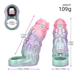 <strong>Hot</strong> Sale Soft Monster Modeling <strong>Penis</strong> Sleeve with Extender and Enlarger Enhancing Erection G-spot Dildo Sleeve for Men Sex Life - Product Image 6