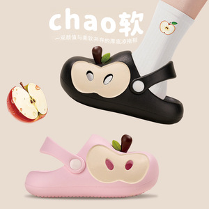 Apple Shape EVA Closed Toe Flat Sandals With Back Strap <b>Soft</b> Outdoor Kids Summer <b>Shoes</b> - Product Image 2
