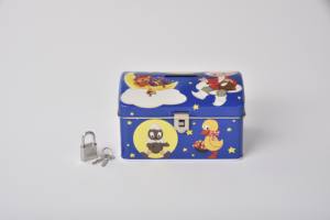 Caja de memoria decorativa para niños con cerradura y llave Caja del Tesoro para niños con cerradura Re 128X83X78 - Product Image 2