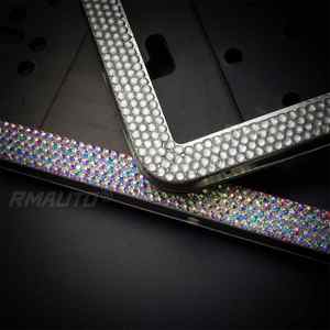 2 Piezas, Marco para Placa de Matrícula Delantera y Trasera, Acrílico, Acero Inoxidable, Cristales, Diamantes, Marco para Placa de Matrícula Europea, Soporte para Placa de Matrícula - Product Image 6