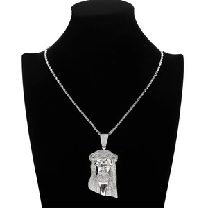 Collier Jésus Rétro en Cuivre pour Homme Pendentif Avatar Pendentif Bijoux Hip Hop Exagéré en Zircon Incrusté de Micro - Product Image 3