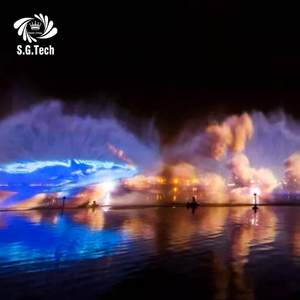 2025 pantalla de agua multicolor flotante grande para exteriores personalizada DMX película láser cortina fuente proyección corona de agua - Product Image 3