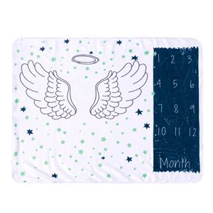 낮은 Moq 다른 스타일 75*100cm 소년 소녀 달 사진 배경 아기 이정표 플란넬 양털 담요 - Product Image 1