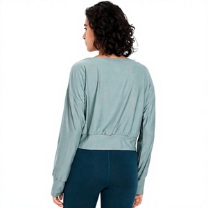 Nouvelle collection de t-shirts à manches longues pour femmes, col rond classique, jersey doux, haut basique, fabricant de vêtements en gros OEM - Product Image 4