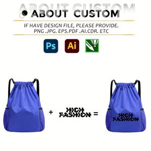 Sac à dos à cordon personnalisé, imperméable, avec poche zippée, sac à cordon pour la gym, sac de natation pour hommes et femmes - Product Image 2