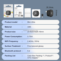 CarlinKit Nuevo Adaptador Inalámbrico CarPlay Mini Ultra4, WiFi 5Ghz, USB Plug and Play, Android Auto, CarPlay Inteligente, Dongle CarPlay