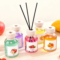 Diffuseur de parfum liquide sans flamme en verre de luxe, parfum fruité, 130 ml, avec logo personnalisé, coffret cadeau, pour salle de bain, toilettes, maison