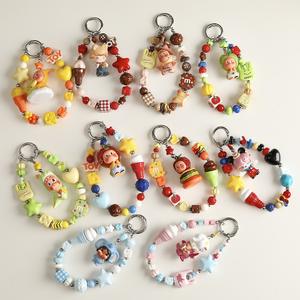 Juego de cadena para teléfono móvil, combinación de grano adorable, <span class=keywords><strong>cuentas</strong></span> de pintura acrílica sueltas, mezcla de colores, accesorios DIY, marca FY, hecho en China - Product Image 1