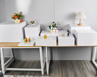Boîte de présentation en acrylique blanc pour ornements, gâteaux de mariage et table de desserts, présentoir cube pour la plantation printanière