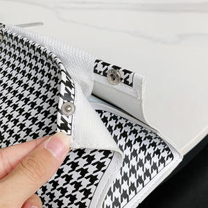 Boîte à mouchoirs en cuir pied-de-poule Sweet Home, boîte de rangement de bureau autoportante pour la décoration de salon et de la maison - Product Image 3