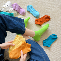 Chaussettes de cheville en coton couleur vitalité des jeunes Chaussettes de sport quotidiennes courtes Caractéristiques de sueur antidérapantes Logo personnalisable Manchette Imprimé athlétique