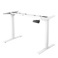 Cadre de table électrique à double moteur intelligent moderne, plateau en bois en acier inoxydable, bureau debout, table à rabat à 2 sections, bureau