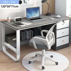 Mesa de estudio sencilla y elegante para el hogar, escritorio de ordenador para estudiantes con estantería y armarios, estudio en casa - Product Image 3