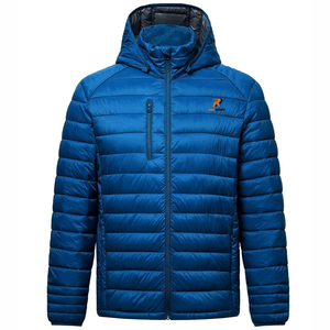 hooded zipper puffer jackets for men's breathable new design outdoor fit Factory price puffer jackets long sleeves - Product Image 1