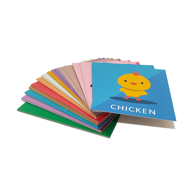Customize Printed Educational Kids Talking Word Flash Cards Learning Toy Cards Wholesale Animals Alphabet Memory Learning Card