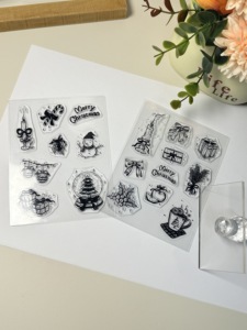 Timbri Trasparenti Natalizi WES 100x150mm in TPR Acrilico con Manico Rettangolare e Pad Intercambiabile per Forniture da Ufficio - Product Image 5