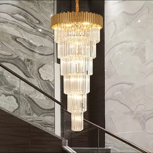 Zeal Lighting Pendant Lights Hotel Villa Staircase Modern Luxury Clear K9 Crystal <b>Chandeliers</b> - Product Image 2
