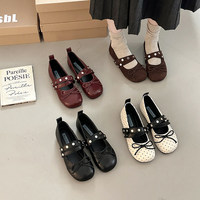 Chaussures Mary Jane à nœud papillon et brides croisées à pois pour femme – Collection Printemps 2026 – Escarpins mignons, doux, style rétro, à talon épais et décolletés