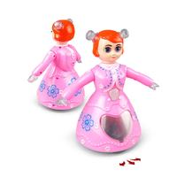 Poupée électrique Longxi pour filles, poupée rose de dessin animé, jouets lumineux, jouet éducatif, marionnette musicale, robot pour enfants
