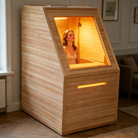 Sauna infrarouge portable en hemlock pour une personne, petit espace, prix d'usine Icegalax, cabine de sauna infrarouge électrique pour la maison